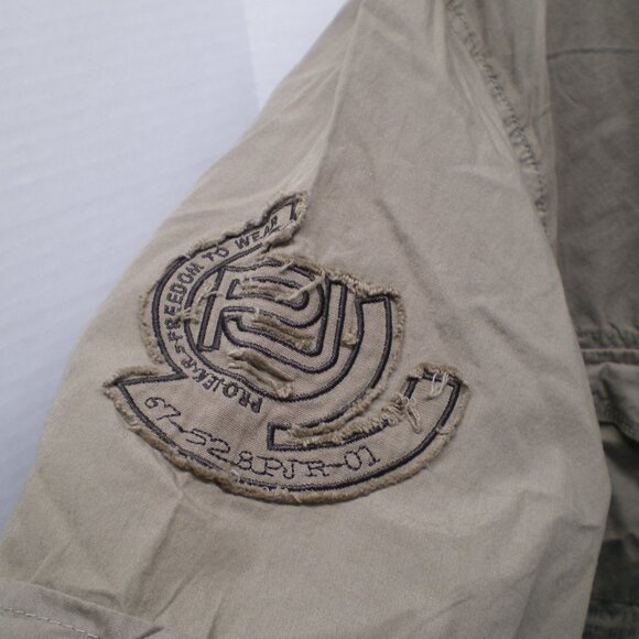 Projek Raw Button Down Short Sleeve Casual Olive Shirt, Size XXL - Picture 6 of 8